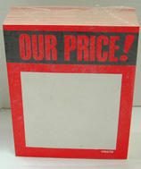Shop Sign Our Price 120x95mm Pack 100